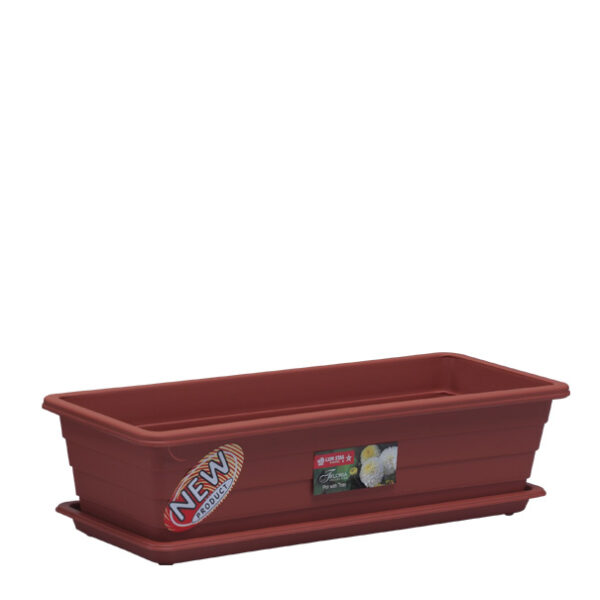 Pot Panjang Plastik Lion Star FP-14 Trivetto Rectangular FP w/ Tray Medium Ukuran 415 x 163 x H 110 mm | Raja Plastik Indonesia
