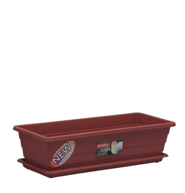 Pot Panjang Plastik Lion Star FP-14 Trivetto Rectangular FP w/ Tray Medium Ukuran 415 x 163 x H 110 mm | Raja Plastik Indonesia