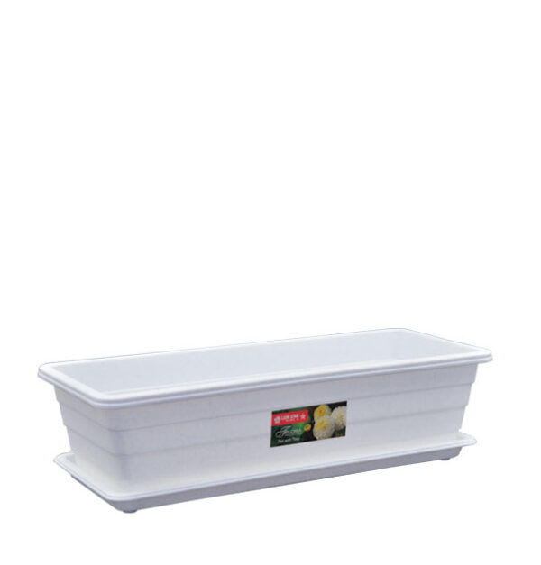 Pot Panjang Plastik Lion Star FP-14 Trivetto Rectangular FP w/ Tray Medium Ukuran 415 x 163 x H 110 mm | Raja Plastik Indonesia