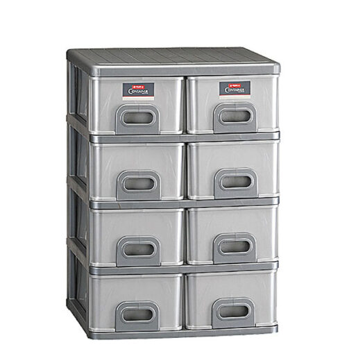 Rak Laci Plastik 4 Susun 8 Laci Lion Star IN-7 Twin Inova Container SS4 Ukuran 490 x 525 x H 745 mm | Raja Plastik Indonesia