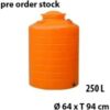 TOREN AIR 250 LITER PLASTIK DELTA TIPE PT-250 WATER TANK UKURAN D.64 x T 94 CM | RAJA PLASTIK INDONESIA