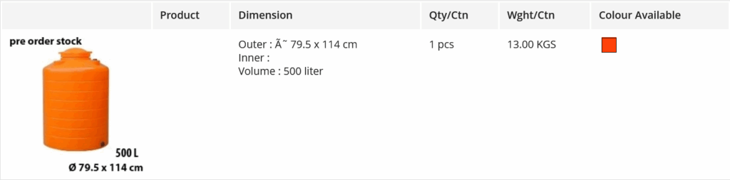 TOREN AIR 500 LITER PLASTIK DELTA TIPE PT-500 WATER TANK, UKURAN D.79.5 x T.114 cm | RAJA PLASTIK INDONESIA