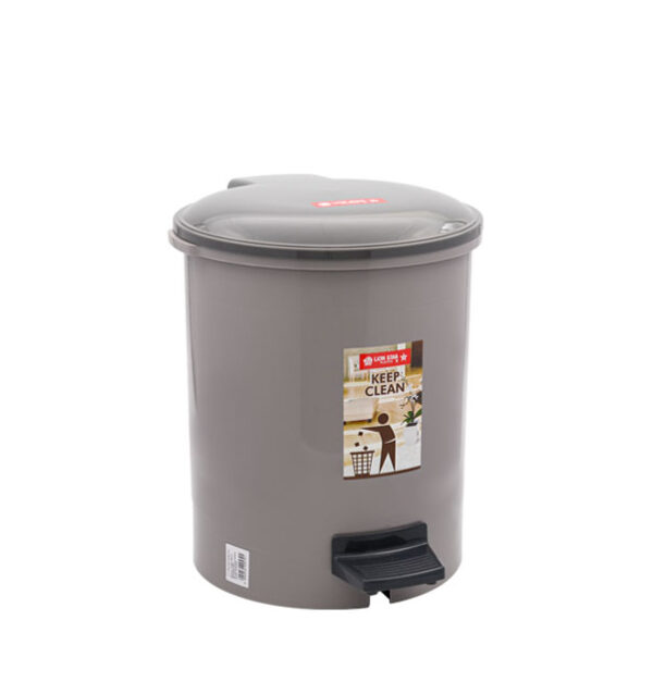 Tempat Sampah Injak Plastik 10 Liter Lion Star C-11 Hiro Round Step On Dustbin Ukuran Ø 265 x H 328 mm | Raja Plastik Indonesia