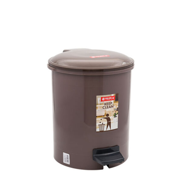 Tempat Sampah Injak Plastik 10 Liter Lion Star C-11 Hiro Round Step On Dustbin Ukuran Ø 265 x H 328 mm | Raja Plastik Indonesia