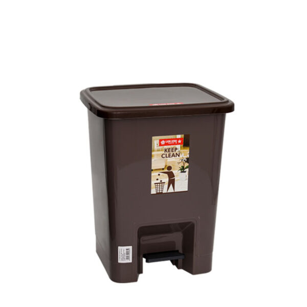 Tempat Sampah Injak Plastik 10 Liter Lion Star C-13 Square Step on Dustbin Ukuran Ø 264 x 250 x 343 mm | Raja Plastik Indonesia