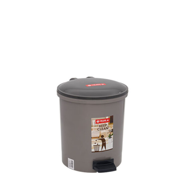 Tempat Sampah Injak Plastik 5 Liter Lion Star C-12 Hiro Round Step On Dustbin Ukuran Ø 224 x H 260 mm | Raja Plastik Indonesia