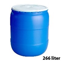 Tong Air Biru Plastik Tutup 266 Liter Kiramas 7427 Water Barrel With Cover Ukuran D.65 x T.82 cm