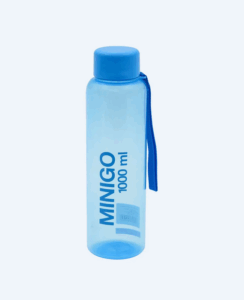 Botol Minum Plastik 1 Liter Basic Home BNN-6 Minigo Bottle 1000 ml, Ukuran Ø 80 x 270 mm | Raja Plastik Indonesia