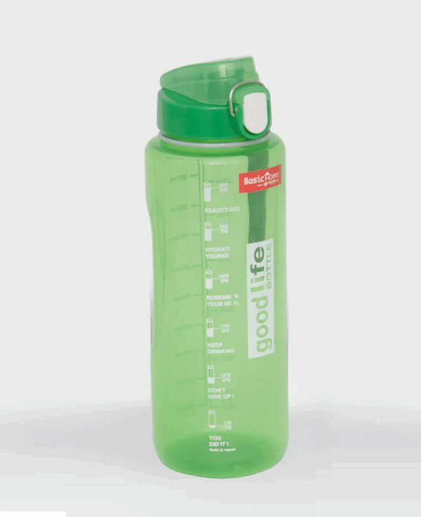 Botol Minum Plastik 1000 ml Basic Home BNN-8 Goodlife Bottle 1 Ltr, Ukuran Ø 90 x H 255 mm | Raja Plastik Indonesia