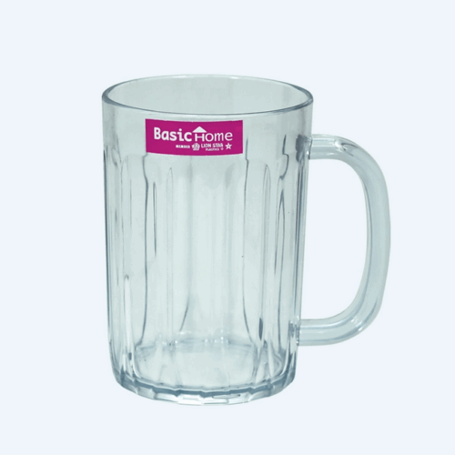 Gelas Plastik Bening Basic Home BGL-6 Barley Glass 350 ml, Ukuran 105 x 77 x 107 mm | Raja Plastik Indonesia