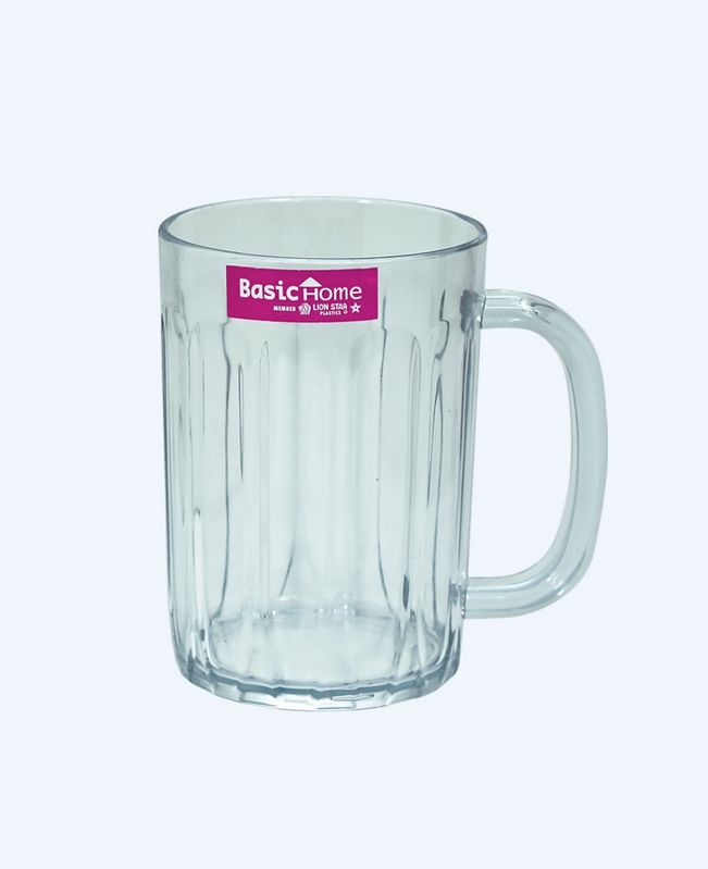 Gelas Plastik Bening Basic Home BGL-6 Barley Glass 350 ml, Ukuran 105 x 77 x 107 mm | Raja Plastik Indonesia