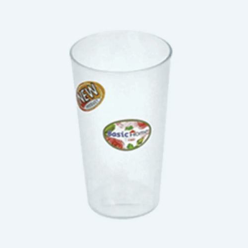 Gelas Plastik Bening Basic Home GL-84 Fresti Cup 450 ml, Ukuran Ø 82 x H 142 mm | Raja Plastik Indonesia