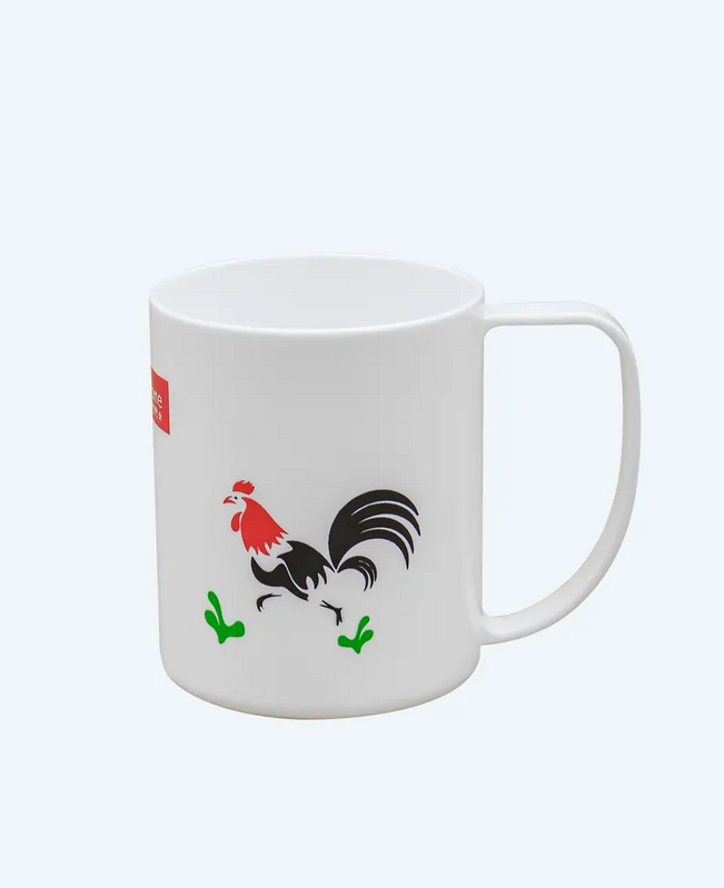 Gelas Plastik Mug Motif Ayam Basic Home BGL-1 Piko Mug 310 ml (Rooster), Ukuran Ø 75 x H 90 mm | Raja Plastik Indonesia