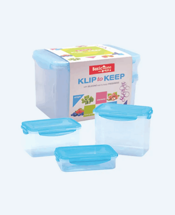 Kotak Plastik Sealware Penyimpan Makanan Basic Home KK-92 Klip To Keep Value Pack Kotak Plastik Sealware Penyimpan Makanan Basic Home KK-92 Klip To Keep Value Pack (Set Of 3), Ukuran 280 x 210 x H 163 mm | Raja Plastik Indonesia