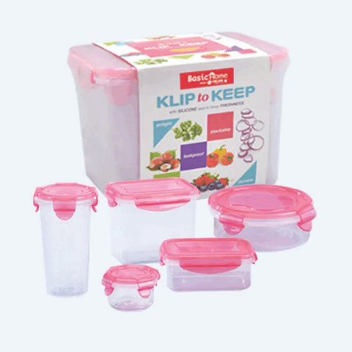Kotak Plastik Sealware Penyimpan Makanan Basic Home KK-93 Klip To Keep Grande Pack (Set Of 6), Ukuran 270 x 184 x H 204 mm | Raja Plastik Indonesia