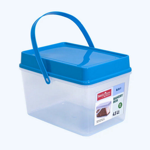 Kotak Roti Plastik Transparan Basic Home BJX-1 Bakery Box 4.5 Ltr, Ukuran 239 x 168 x 164 mm | Raja Plastik Indonesia