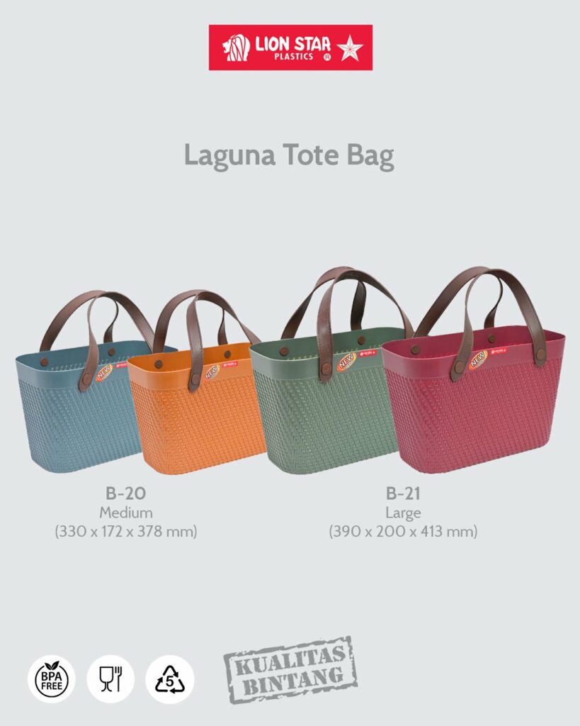 Keranjang Tas Belanja Lion Star B-21 Laguna Tote Bag (Large): Keranjang Tas Belanja Modern dengan Desain Premium dan Elegan