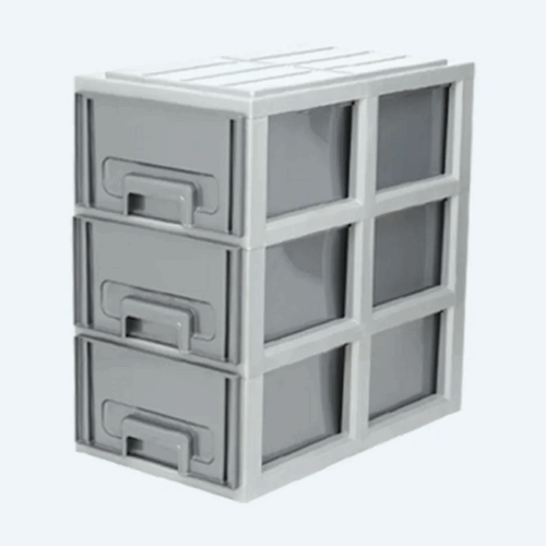 Laci Plastik Serbaguna Basic Home XC-43 Laci Alena Susun 3, Ukuran 680 x 380 x H 650 mm | Raja Plastik Indonesia
