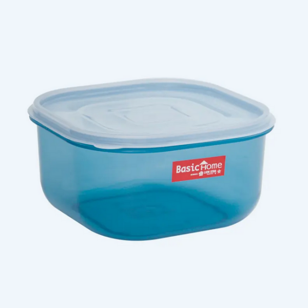 Mangkok Plastik Kotak Tutup Basic Home BBC-4 Melita Food Case 1 Liter, Ukuran 156 x 156 x 80 mm | Raja Plastik Indonesia