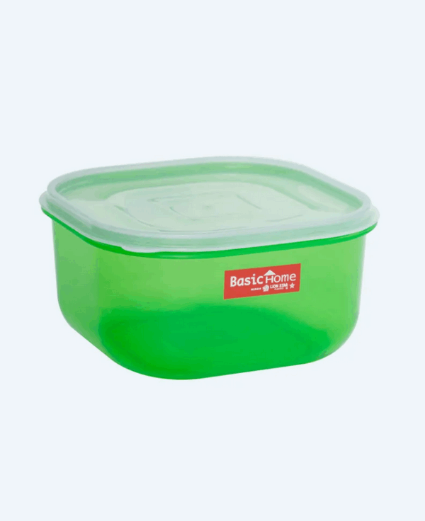 Mangkok Plastik Kotak Tutup Basic Home BBC-4 Melita Food Case 1 Liter, Ukuran 156 x 156 x 80 mm | Raja Plastik Indonesia
