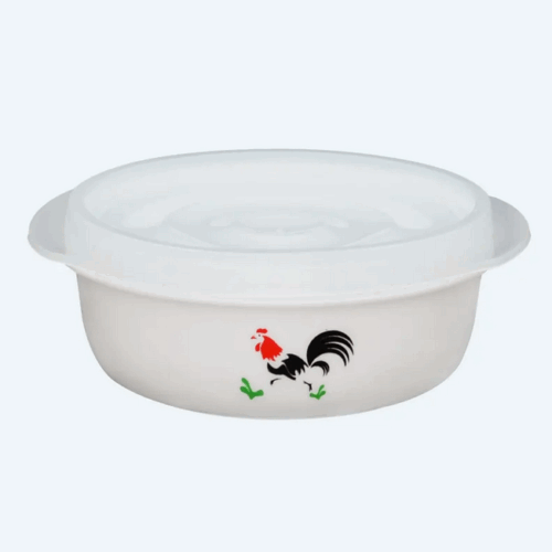 Mangkok Plastik Kotak Tutup Basic Home BBC-2 Emilia Food Case 750ml Rooster, Ukuran Ø 160 x H 65 mm | Raja Plastik Indonesia