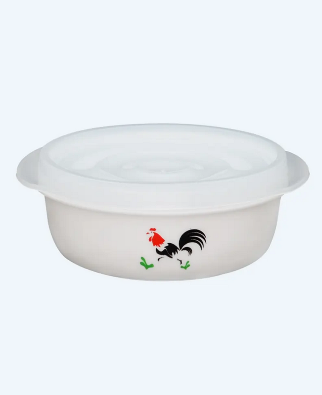 Mangkok Plastik Bulat Tutup Basic Home BBC-2 Emilia Food Case 750ml Rooster, Ukuran Ø 160 x H 65 mm | Raja Plastik Indonesia