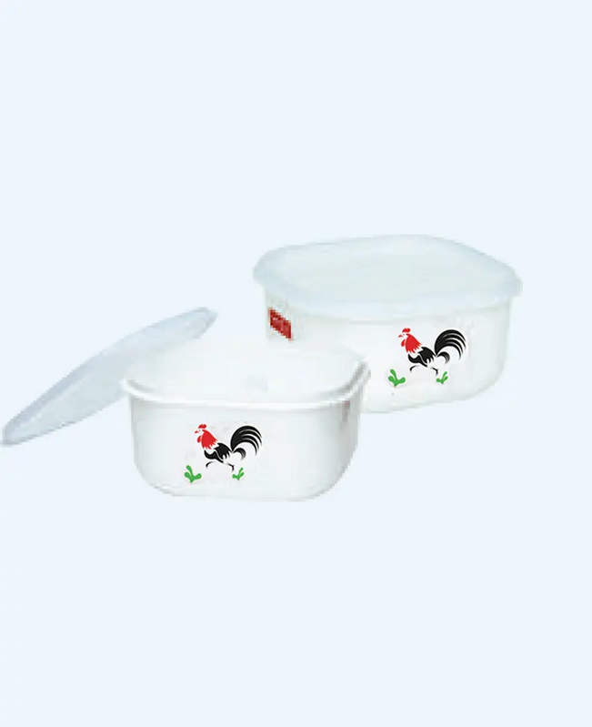 Mangkok Plastik Kotak Tutup Basic Home BBC-4 Melita Food Case 1 Liter Rooster, Ukuran 156 x 156 x 80 mm | Raja Plastik Indonesia
