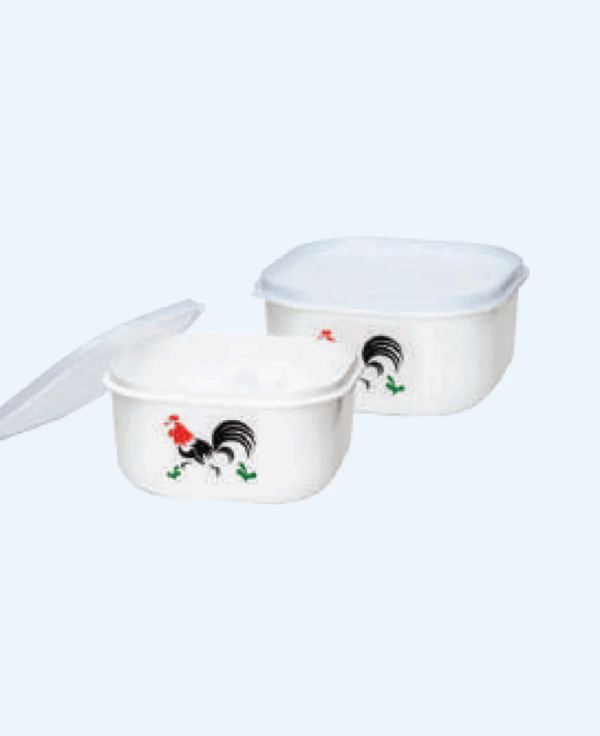 Mangkok Plastik Kotak Tutup Basic Home BBC-6 Melita Food Case 3 Liter Rooster, Ukuran 220 x 220 x 110 mm | Raja Plastik Indonesia