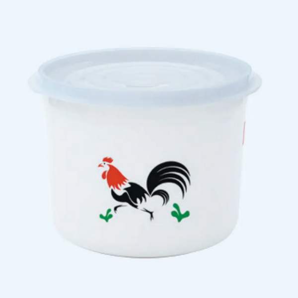 Mangkok Plastik Kotak Tutup Basic Home BBC-8 Melita Food Case 2,5 Liter Rooster, Ukuran Ø 192 x H 143 mm | Raja Plastik Indonesia