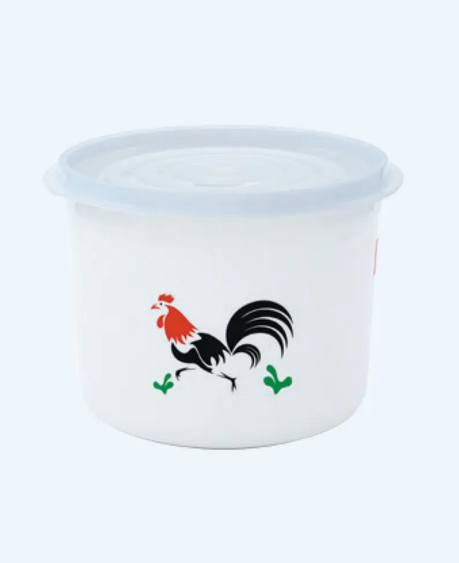 Mangkok Plastik Kotak Tutup Basic Home BBC-8 Melita Food Case 2,5 Liter Rooster, Ukuran Ø 192 x H 143 mm | Raja Plastik Indonesia