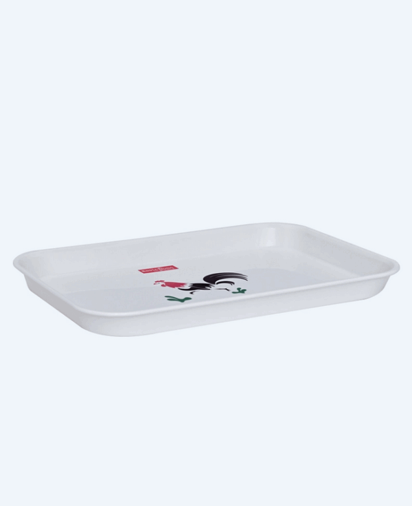 Nampan Plastik Persegi Panjang Basic Home BTT-3 Nampan Segi No.25 Rooster, Ukuran 376 x 265 x 31 mm | Raja Plastik Indonesia
