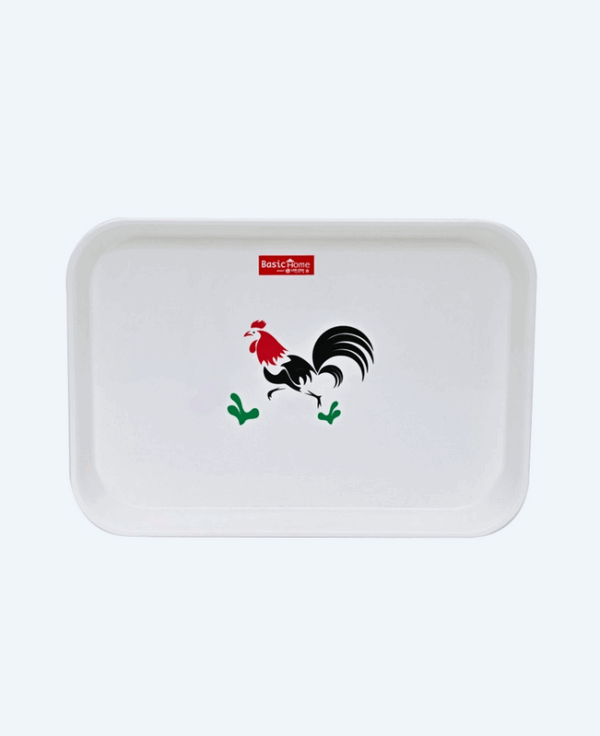 Nampan Plastik Persegi Panjang Basic Home BTT-3 Nampan Segi No.25 Rooster, Ukuran 376 x 265 x 31 mm | Raja Plastik Indonesia