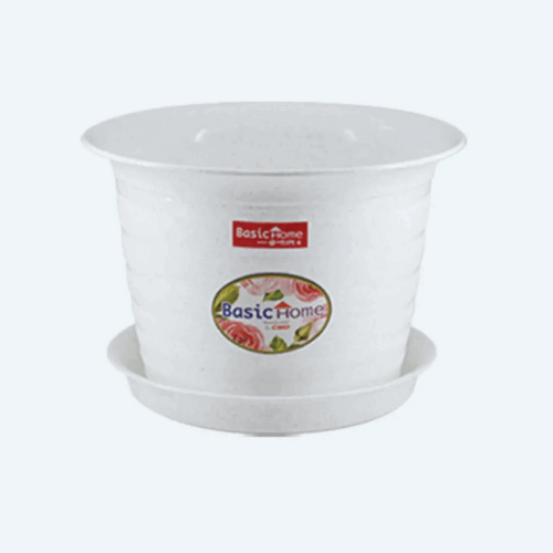 Pot Bunga Plastik + Tatakan Basic Home BFP-3 Kamelia Flower Pot No. 8 (With Plate) Pot Bunga Plastik + Tatakan Basic Home BFP-3 Kamelia Flower Pot No. 8 (With Plate), Ukuran Ø 245 x H 175 mm | Raja Plastik Indonesia