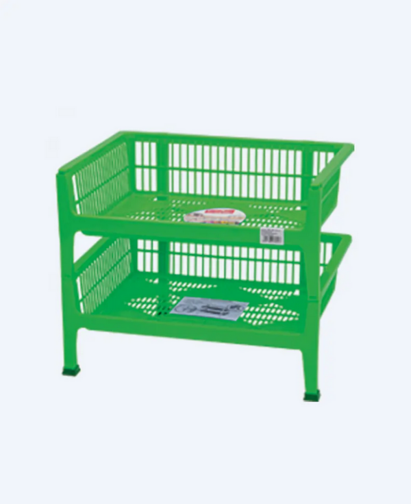 Rak Bumbu Dapur 2 Susun Basic Home BAA-3 Kayu Manis Rack Dapur SS-2, Ukuran 365 x 285 x H 295 mm | Raja Plastik Indonesia