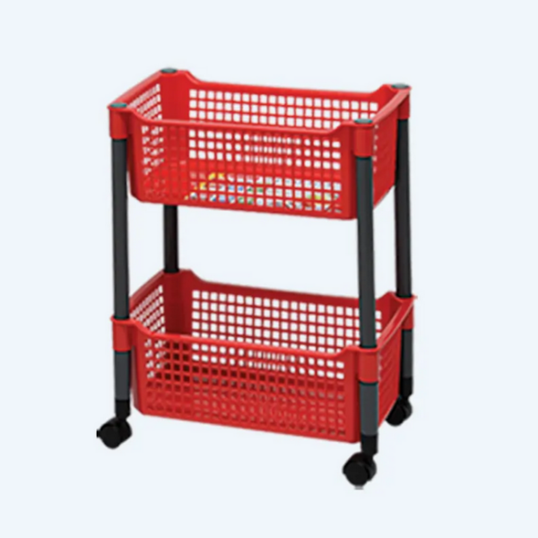 Rak Dapur Plastik 2 Susun Basic Home BHA-1 Praktisa Rack SS-2+Roda, Ukuran 460 x 290 x H 565 mm | Raja Plastik Indonesia