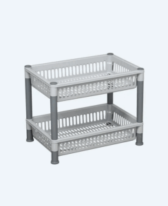 Rak Plastik Serbaguna 2 Susun Basic Home BAA-6 Juliet Rack SS-2, Ukuran 470 x 315 x 375 mm | Raja Plastik Indonesia