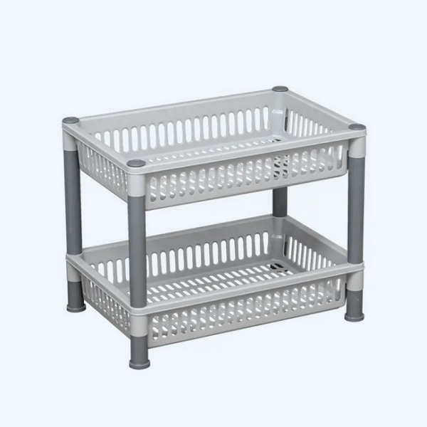 Rak Plastik Serbaguna 2 Susun Basic Home BAA-6 Juliet Rack SS-2, Ukuran 470 x 315 x 375 mm | Raja Plastik Indonesia