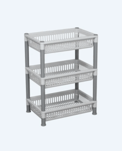 Rak Plastik Serbaguna 3 Susun Basic Home BAA-7 Juliet Rack SS-3, Ukuran 470 x 315 x 625 mm | Raja Plastik Indonesia