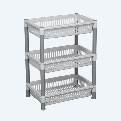 Rak Plastik Serbaguna 3 Susun Basic Home BAA-7 Juliet Rack SS-3, Ukuran 470 x 315 x 625 mm | Raja Plastik Indonesia