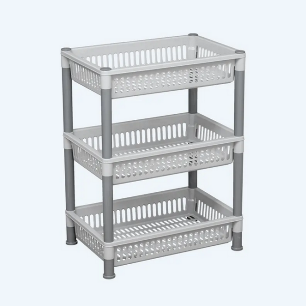 Rak Plastik Serbaguna 3 Susun Basic Home BAA-7 Juliet Rack SS-3 (1) Rak Plastik Serbaguna 3 Susun Basic Home BAA-7 Juliet Rack SS-3, Ukuran 470 x 315 x 625 mm | Raja Plastik Indonesia
