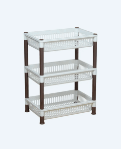 Rak Plastik Serbaguna 3 Susun Basic Home BAA-7 Juliet Rack SS-3, Ukuran 470 x 315 x 625 mm | Raja Plastik Indonesia