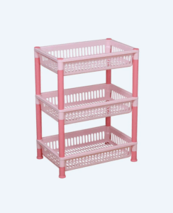 Rak Plastik Serbaguna 3 Susun Basic Home BAA-7 Juliet Rack SS-3, Ukuran 470 x 315 x 625 mm | Raja Plastik Indonesia