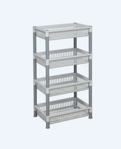 Rak Plastik Serbaguna 4 Susun Basic Home BAA-8 Juliet Rack SS-4, Ukuran 470 x 315 x 880 mm | Raja Plastik Indonesia