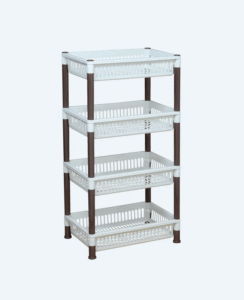 Rak Plastik Serbaguna 4 Susun Basic Home BAA-8 Juliet Rack SS-4, Ukuran 470 x 315 x 880 mm | Raja Plastik Indonesia