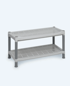 Rak Sepatu Plastik 2 Susun Basic Home BAA-9 Lexa Shoes Rack SS-2, Ukuran 650 x 290 x 335 mm | Raja Plastik Indonesia