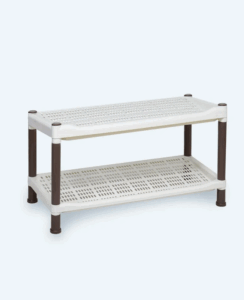 Rak Sepatu Plastik 2 Susun Basic Home BAA-9 Lexa Shoes Rack SS-2, Ukuran 650 x 290 x 335 mm | Raja Plastik Indonesia