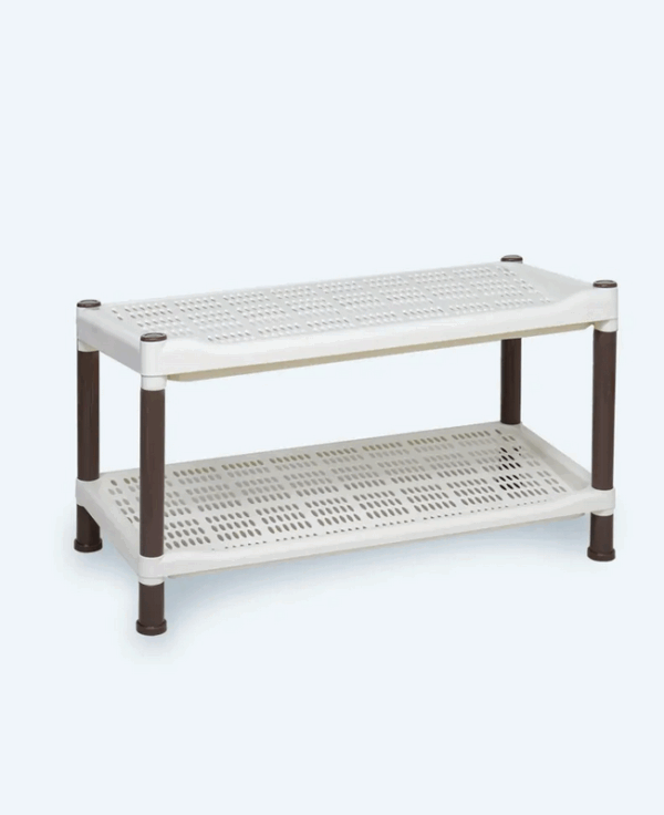 Rak Sepatu Plastik 2 Susun Basic Home BAA-9 Lexa Shoes Rack SS-2, Ukuran 650 x 290 x 335 mm | Raja Plastik Indonesia