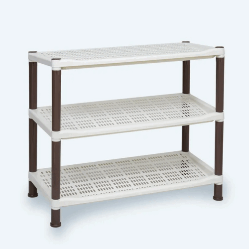 Rak Sepatu Plastik 3 Susun Basic Home BAA-10 Lexa Shoes Rack SS-3, Ukuran 650 x 290 x 575 mm | Raja Plastik Indonesia