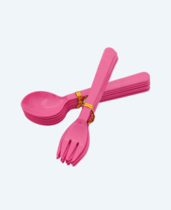 Sendok Garpu Plastik Kecil Basic Home Tipe TS-65 Yummy (Small) Ukuran 145 x 35 x 15 mm | Raja Plastik Indonesia