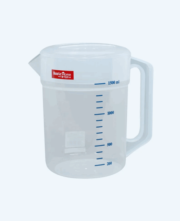 Teko Takar Plastik Transparan Basic Home BKK-10 Tekko Horeka Measuring 1.6 Liter, Ukuran 185 x 133 x H 185 ml | Raja Plastik Indonesia